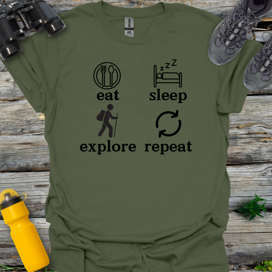 Eat Sleep Explore Repeat T-Shirt