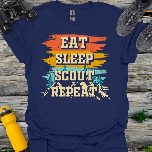 Eat Sleep Scout Repeat Tent T-Shirt