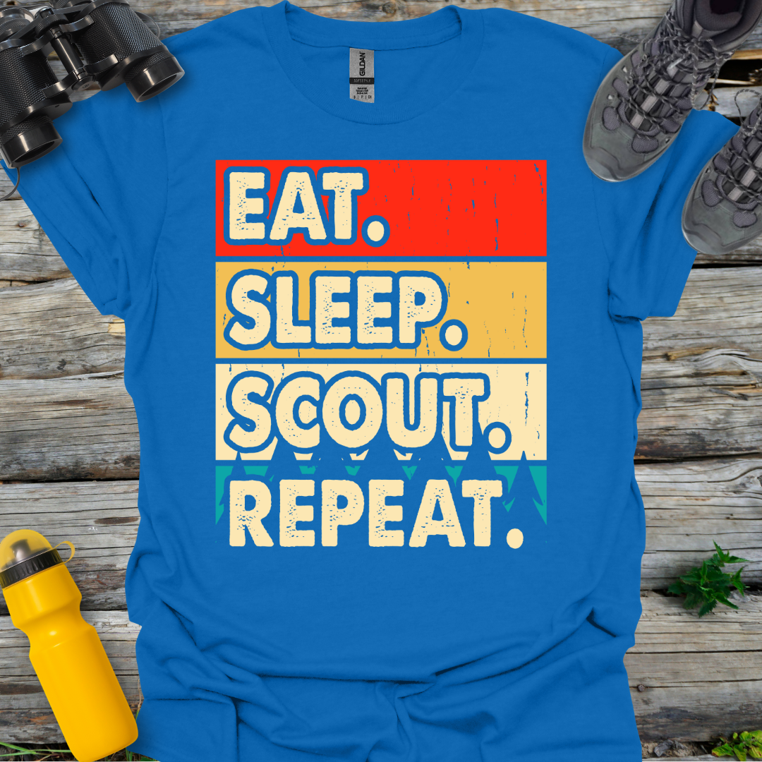 Eat Sleep Scout Repeat Retro T-Shirt